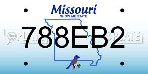 788EB2 Missouri License Plate