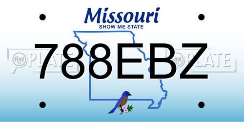 788EBZ Missouri License Plate