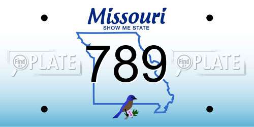 789 Missouri License Plate