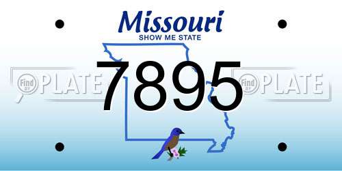 7895 Missouri License Plate