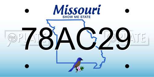 78AC29 Missouri License Plate