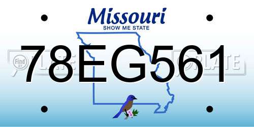 78EG561 Missouri License Plate