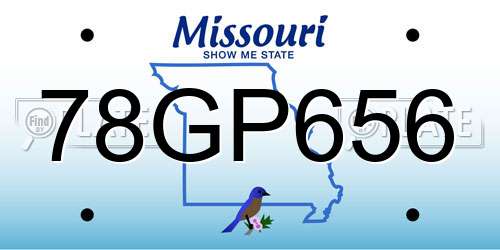 78GP656 Missouri License Plate