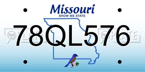 78QL576 Missouri License Plate
