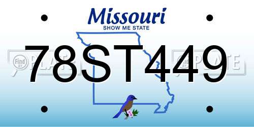 78ST449 Missouri License Plate
