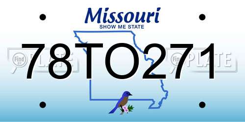 78TO271 Missouri License Plate