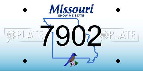 7902 Missouri License Plate
