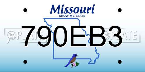 790EB3 Missouri License Plate
