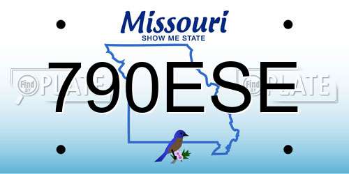 790ESE Missouri License Plate