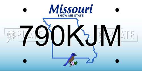 790KJM Missouri License Plate