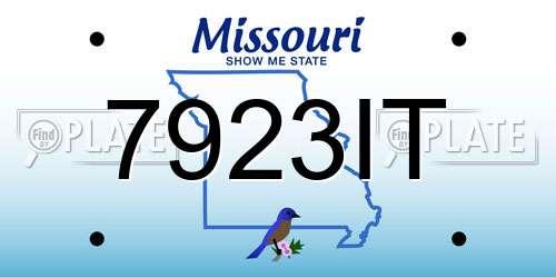 7923IT Missouri License Plate
