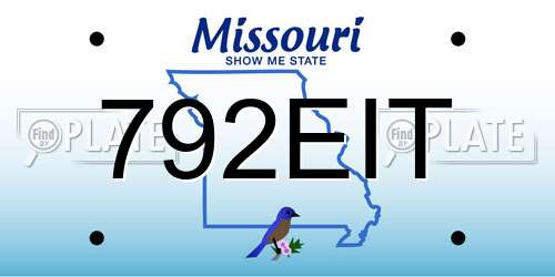 792EIT Missouri License Plate