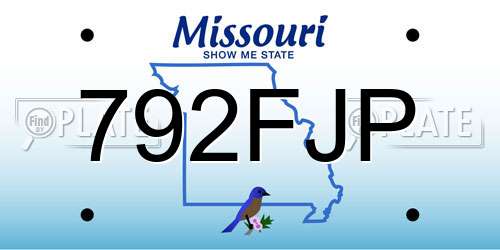 792FJP Missouri License Plate