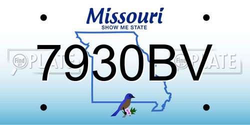 7930BV Missouri License Plate