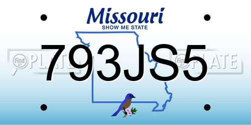 793JS5 Missouri License Plate