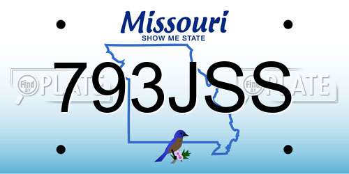 793JSS Missouri License Plate