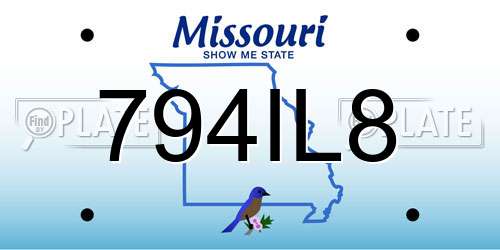 794IL8 Missouri License Plate
