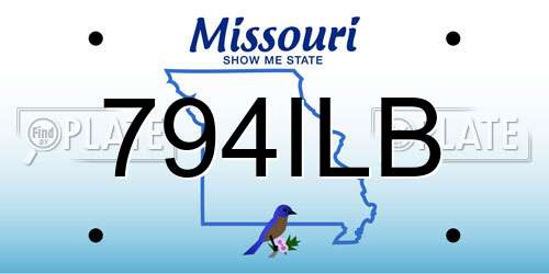 794ILB Missouri License Plate
