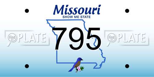 795 Missouri License Plate
