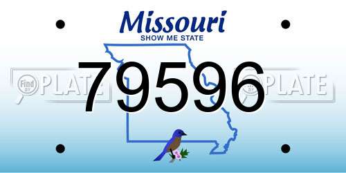 79596 Missouri License Plate