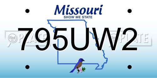 795UW2 Missouri License Plate
