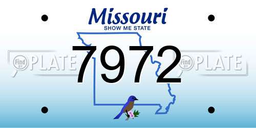 7972 Missouri License Plate