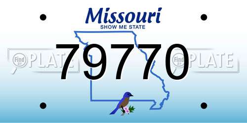 79770 Missouri License Plate
