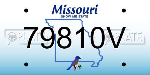 79810V Missouri License Plate