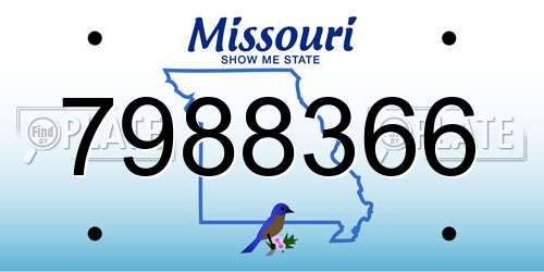7988366 Missouri License Plate