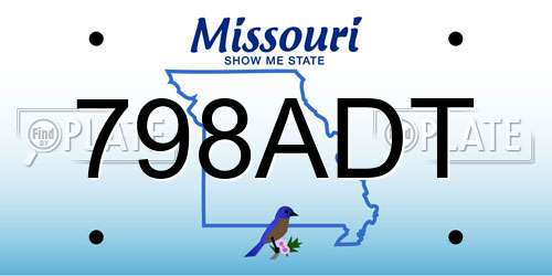 798ADT Missouri License Plate