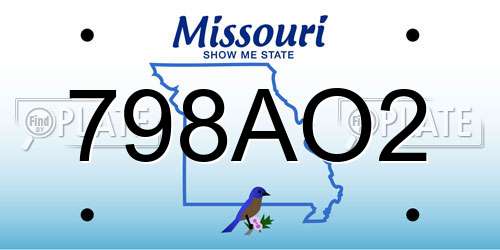 798AO2 Missouri License Plate