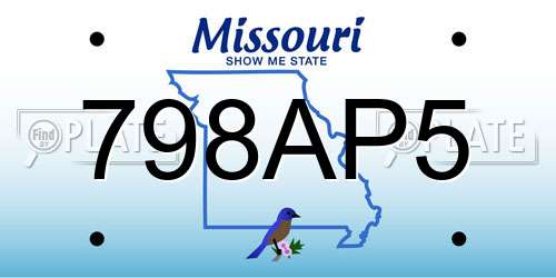 798AP5 Missouri License Plate
