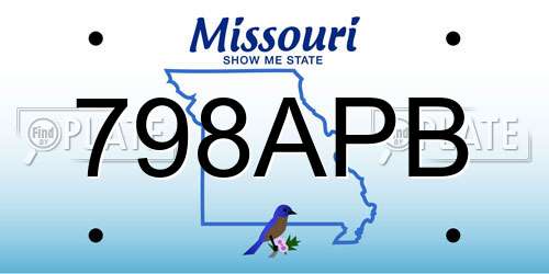 798APB Missouri License Plate