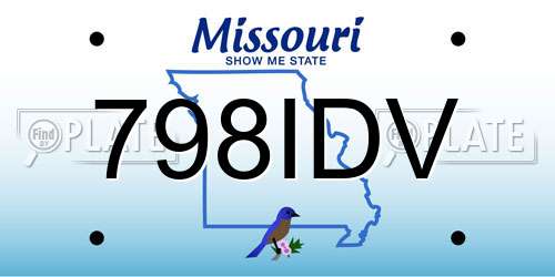 798IDV Missouri License Plate