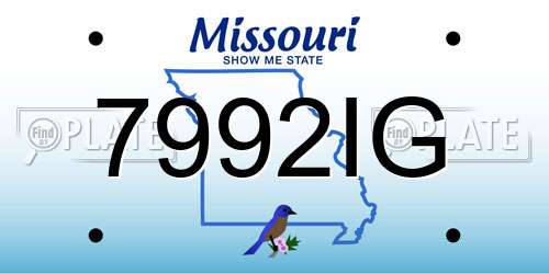 7992IG Missouri License Plate