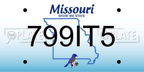 799IT5 Missouri License Plate