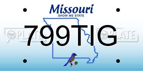799TIG Missouri License Plate