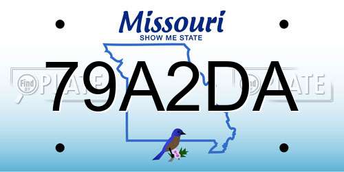 79A2DA Missouri License Plate