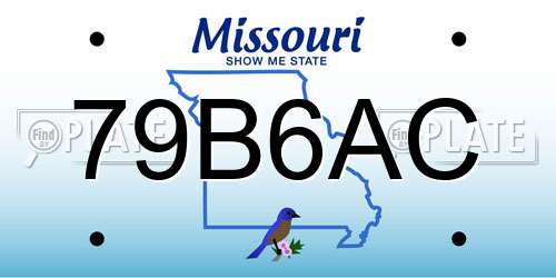79B6AC Missouri License Plate