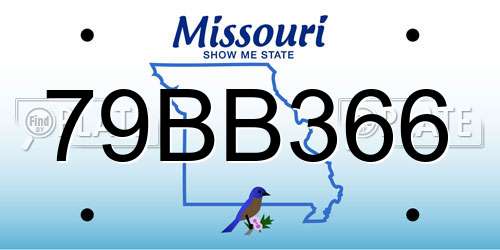 79BB366 Missouri License Plate