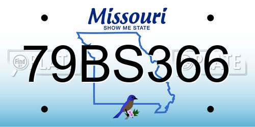 79BS366 Missouri License Plate