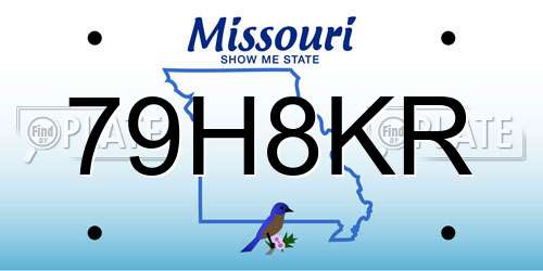 79H8KR Missouri License Plate