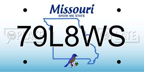 79L8WS Missouri License Plate