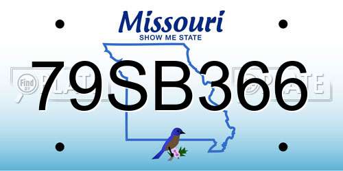 79SB366 Missouri License Plate