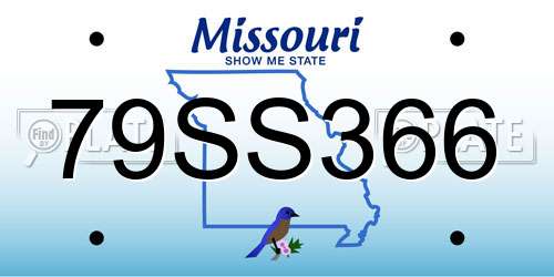 79SS366 Missouri License Plate