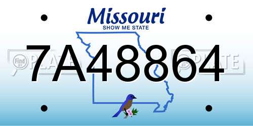 7A48864 Missouri License Plate