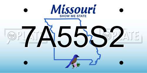 7A55S2 Missouri License Plate
