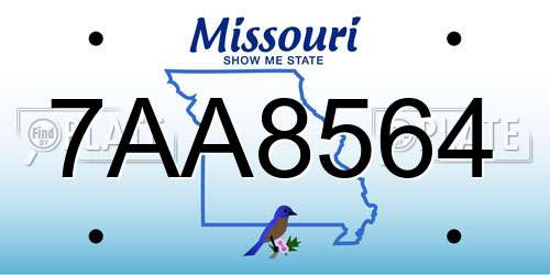 7AA8564 Missouri License Plate