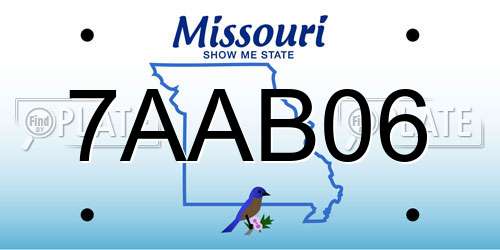 7AAB06 Missouri License Plate