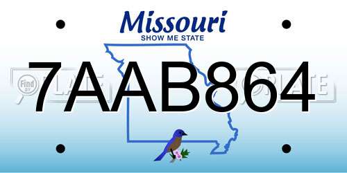 7AAB864 Missouri License Plate